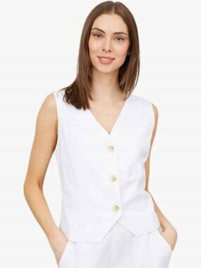 Claudia ev Lined Horn Button Front Vest (L)